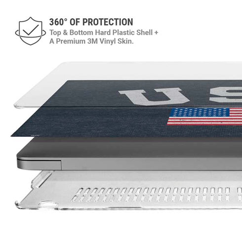 USA with American Flag MacBook Pro 14in (2021-24) Case plus Skin